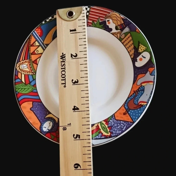 Sakura Vitromaster set of cup & saucer brightly colors art deco style - Picture 2 of 6